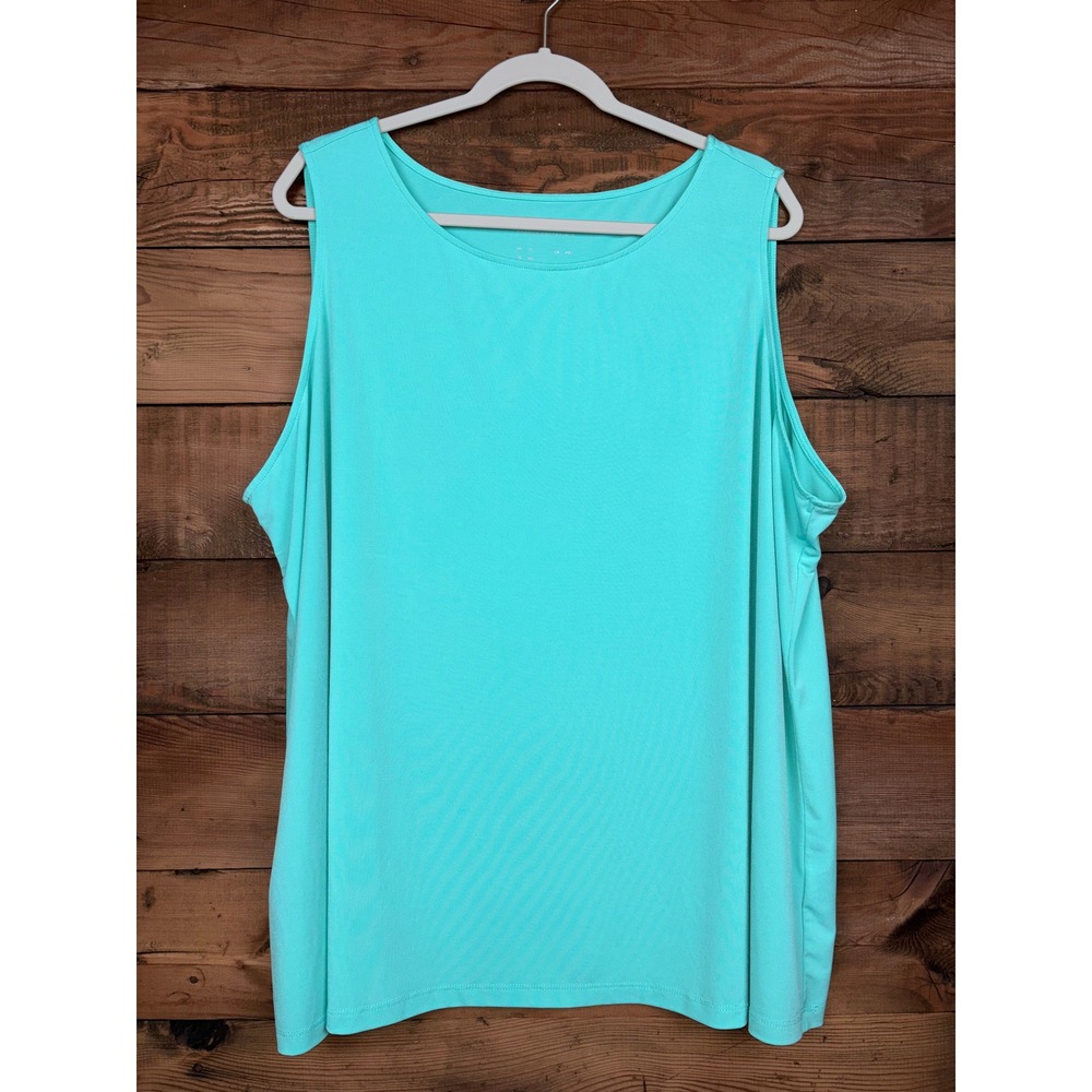 Susan Graver Tank Top Womens 3X Liquid Knit Scoop Neck Modern Essentials A350139